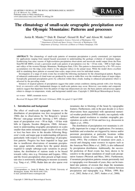 The Climatology of Small-Scale Orographic Precipitation Over the Olympic Mountains: Patterns and Processes