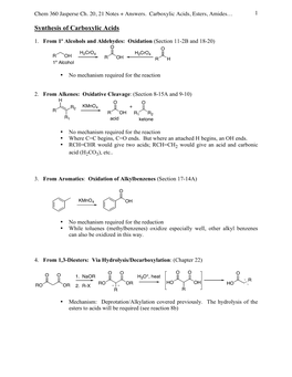 Synthesis of Carboxylic Acids