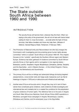 The State Outside South Africa Between 1960 and 1990