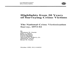 Highlights from 20 Years of Surveying Crime Victims