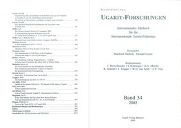 UGARIT-FORSCHUNGEN Loretz, Oswald Der Ugaritisch-Hebraische Parallelismus Rkb '1Pt II Rkb B 'Rbwt in Psalm 68,5