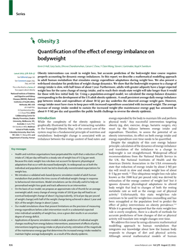 Quantification of the Effect of Energy Imbalance on Bodyweight