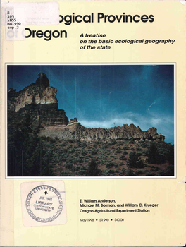 )Gical Provinces Oregon a Treatise on the Basic Ecological Geography I of the State