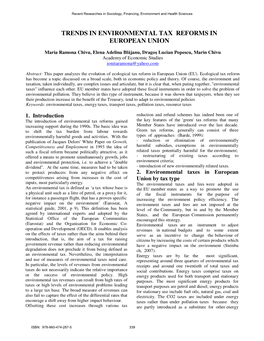 Trends in Environmental Tax Reforms in European Union