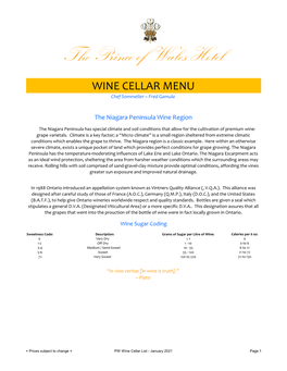 PW Wine Cellar List - January 2021 Page 1 by the GLASS