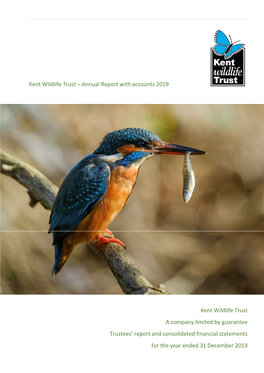Annual Report with Accounts 2019 Kent Wildlife Trust a Company