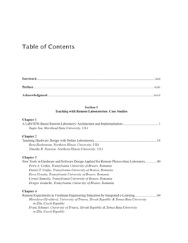 Table of Contents