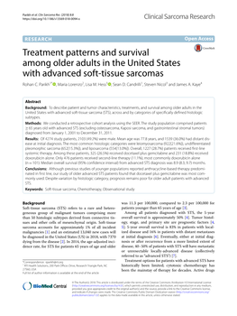 Treatment Patterns and Survival Among Older Adults in the United States with Advanced Soft‑Tissue Sarcomas Rohan C