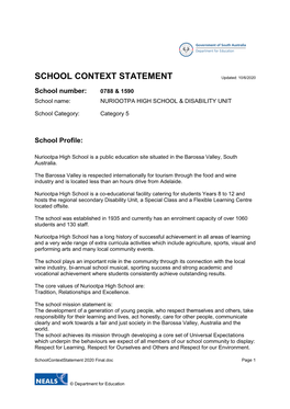 School Context Statement Template