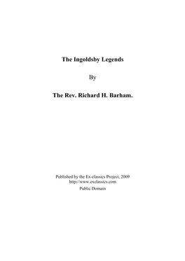 The Ingoldsby Legends by the Rev. Richard H. Barham