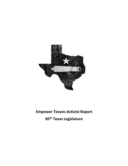 Empower Texans Activist Report 85Th Texas Legislature