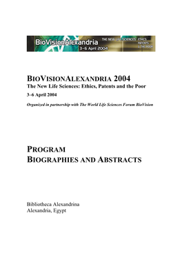 Program Biographies and Abstracts