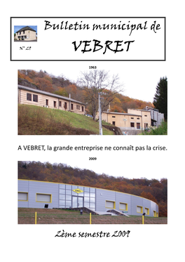 Bulletin Municipal De Vebret Page 2 N° 29 – Décembre 2009 Le Mot Du Maire