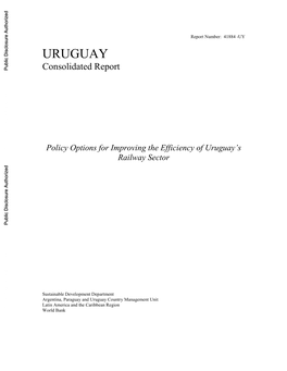 Assessment of the Railroad in Uruguay