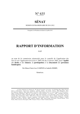 Rapport D'information