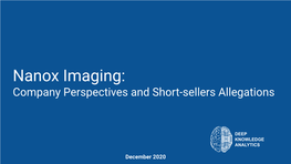Nanox Imaging: Company Perspectives and Short-Sellers Allegations