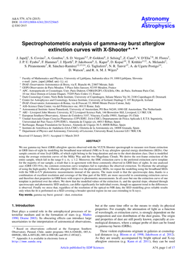 Spectrophotometric Analysis of Gamma-Ray Burst Afterglow Extinction Curves with X-Shooter?,??