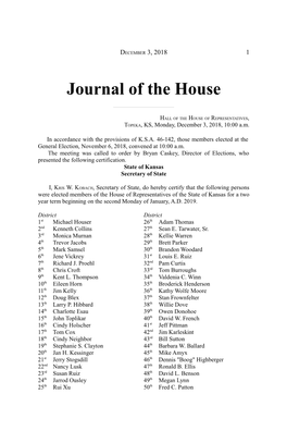 2019 Preorganization House Journal