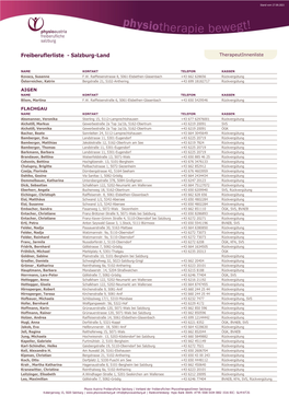 Salzburg-Land Therapeutinnenliste