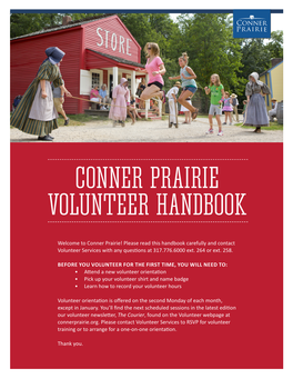 Conner Prairie Volunteer Handbook