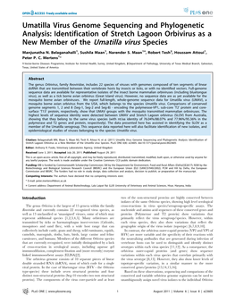 Umatilla Virus Genome Sequencing and Phylogenetic Analysis: Identification of Stretch Lagoon Orbivirus As a New Member of the Umatilla Virus Species