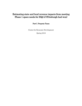 Estimating State and Local Revenue Impacts from Meeting Phase 1 Space Needs for HQ2 If (Pittsburgh Had Won)