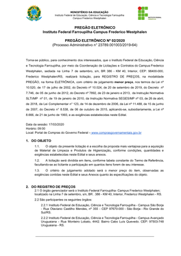 Processo Administrativo N° 23789.001003/2019-64)