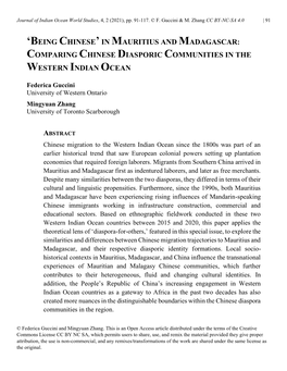 Comparing Chinese Diasporic Communities in the Western