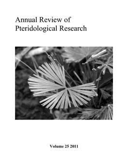Annual Review of Pteridological Research