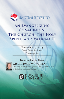 The Church, the Holy Spirit, and Vatican II