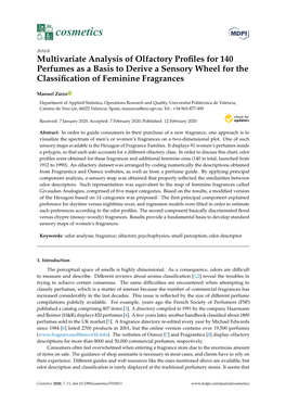 Multivariate Analysis of Olfactory Profiles for 140 Perfumes As