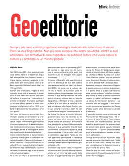 Editoria: Tendenze Geoeditorie