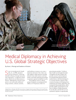 Medical Diplomacy in Achieving U.S. Global Strategic Objectives