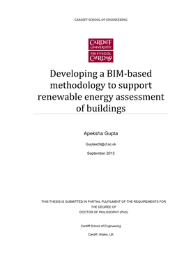 Developing a BIM-Based Methodology to Support Renewable Energy Assessment of Buildings