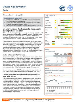 GIEWS Country Brief