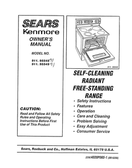 Kenmore SELF-CLEANING RADIANT FREE-STANDING RANGE