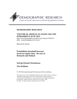 Probabilistic Household Forecasts Based on Register Data - the Case of Denmark and Finland