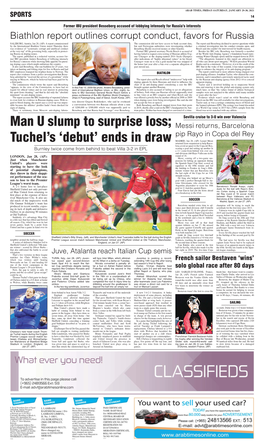 Man U Slump to Surprise Loss; Tuchel's 'Debut' Ends in Draw