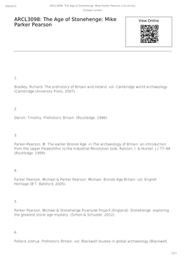 ARCL3098: the Age of Stonehenge: Mike Parker Pearson | University College London