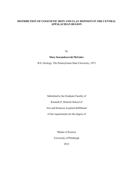 Distribution of Cogenetic Iron and Clay Deposits in the Central Appalachian Region