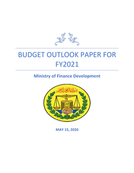 Budget Outlook Paper for Fy2021