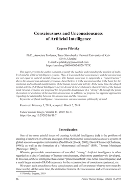 Consciousness and Unconsciousness of Artificial Intelligence