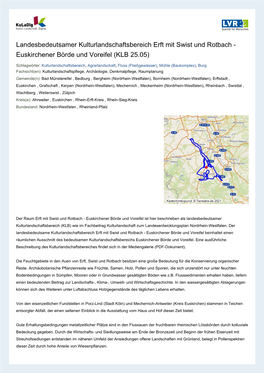 Landesbedeutsamer Kulturlandschaftsbereich Erft Mit Swist Und Rotbach - Euskirchener Börde Und Voreifel (KLB 25.05)