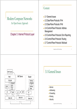 Modern Computer Networks 3.1 General Issues