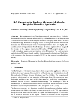 Soft Computing for Terahertz Metamaterial Absorber Design for Biomedical Application