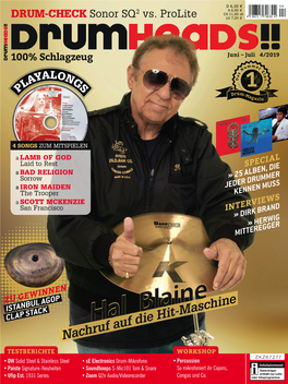 HAL BLAINE 100% Schlagzeug Juni-Juli 4/2019 the Trooper KENNEN MUSS • SCOTT MCKENZIE San Francisco INTERVIEWS » DIRK BRAND » HERWIG MITTEREGGER