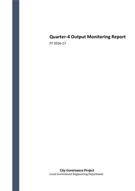 Quarter-4 Output Monitoring Report FY 2016-17