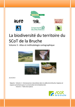 La Biodiversité Du Territoire Du Scot De La Bruche Volume 3 : Atlas Et Méthodologie Cartographique