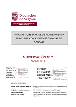 MODIFICACIÓN Nº 2 Abril De 2018