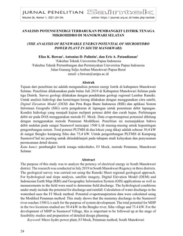 24 Analisis Potensi Energi Terbarukan (Bawan, E